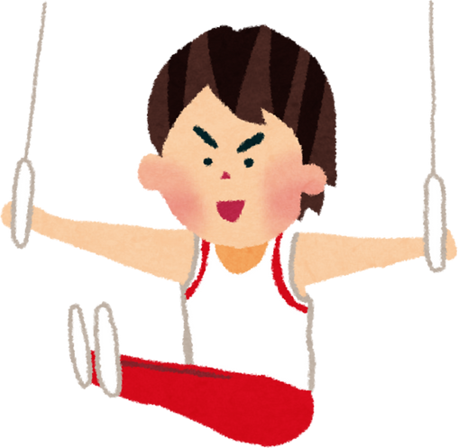 Illustration of a Gymnast Performing on Still Rings