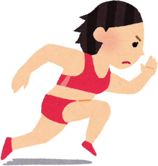 Illustration of Female Sprinter in Mid-Run